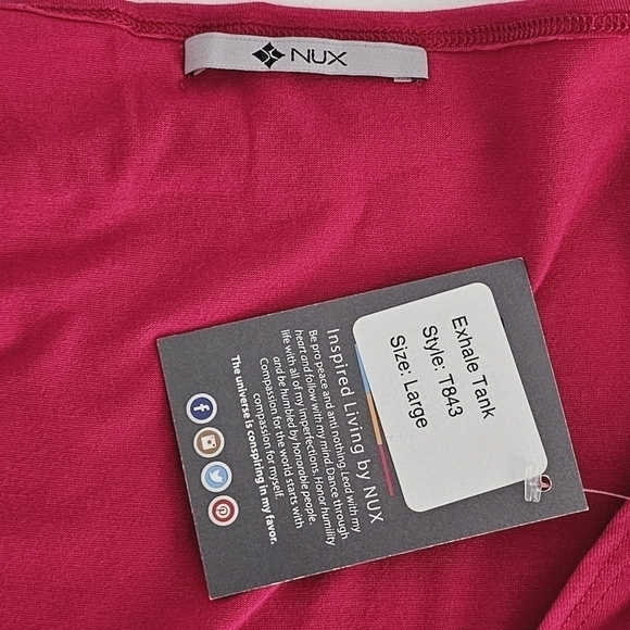 New! Nux Exhale Tank Pink Sleeveless Athletic Yoga Top - Picture 9 of 10